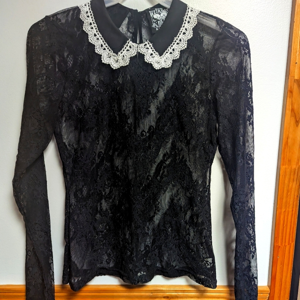 Killstar black lace long sleeve top
